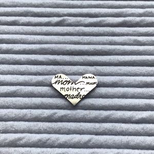 Large Silver “Mother” Heart Plate (#1)